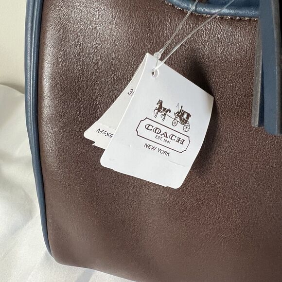 Coach Legacy Haley Satchel Purse Two-Tone Brown Navy NWT $328 + Dust Bag - Picture 4 of 13